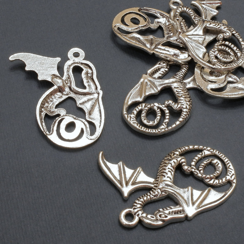 Pendant Fittings Dragon, diameter 24×36mm ± packaging 20g 6pcs.