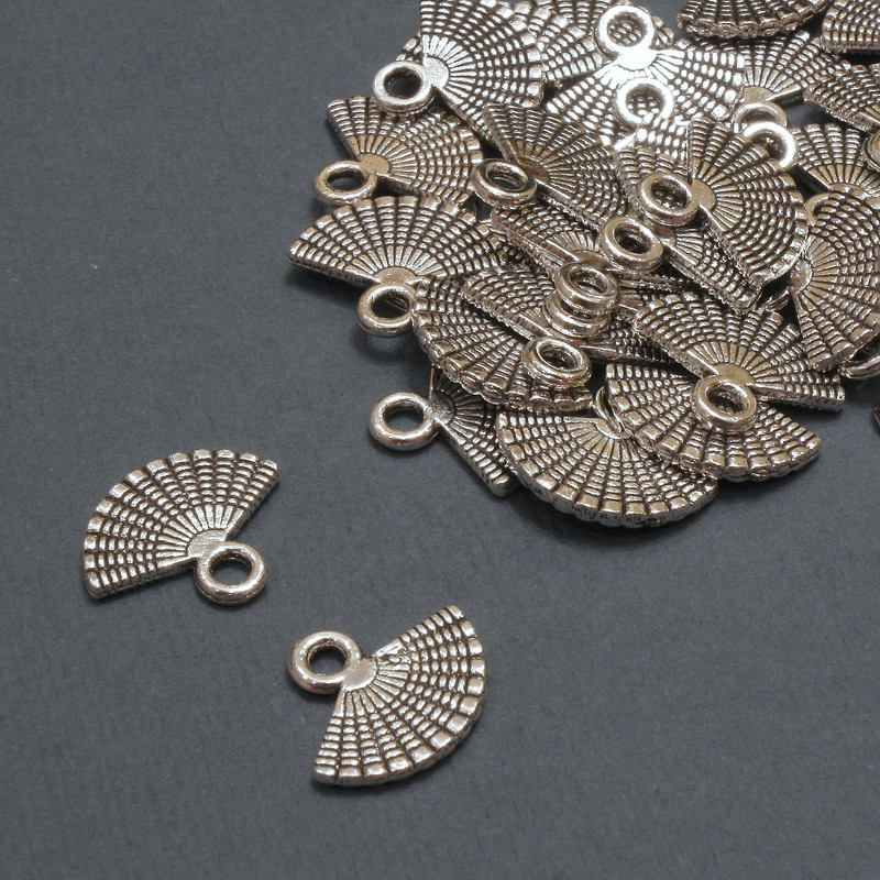 Pendant Finding Fan, diameter 13×11mm± packaging 20g 35pcs. (+ -)