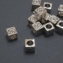 Pandora-style "Cube" Bead Finding, 7mm Diameter, 4.7mm Hole, 20g Pack of 13 pcs (+/-)