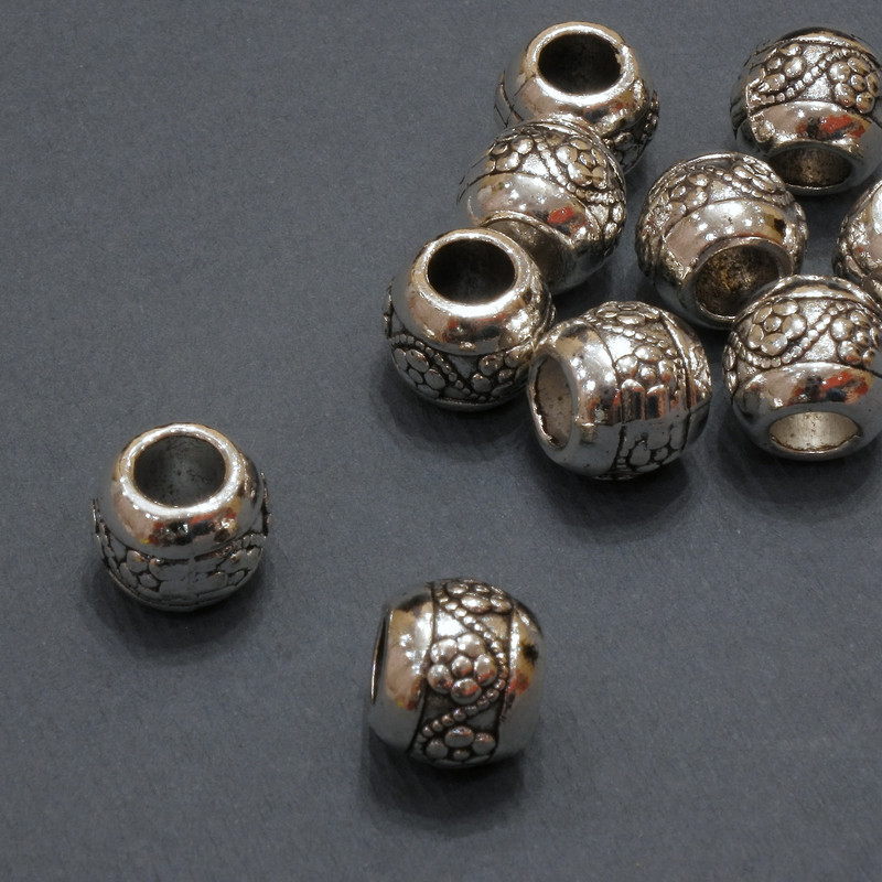 Pandora-style Bead Finding, 10×8mm Diameter, 4.6mm Hole, 20g Pack of 10 pcs (+/-)