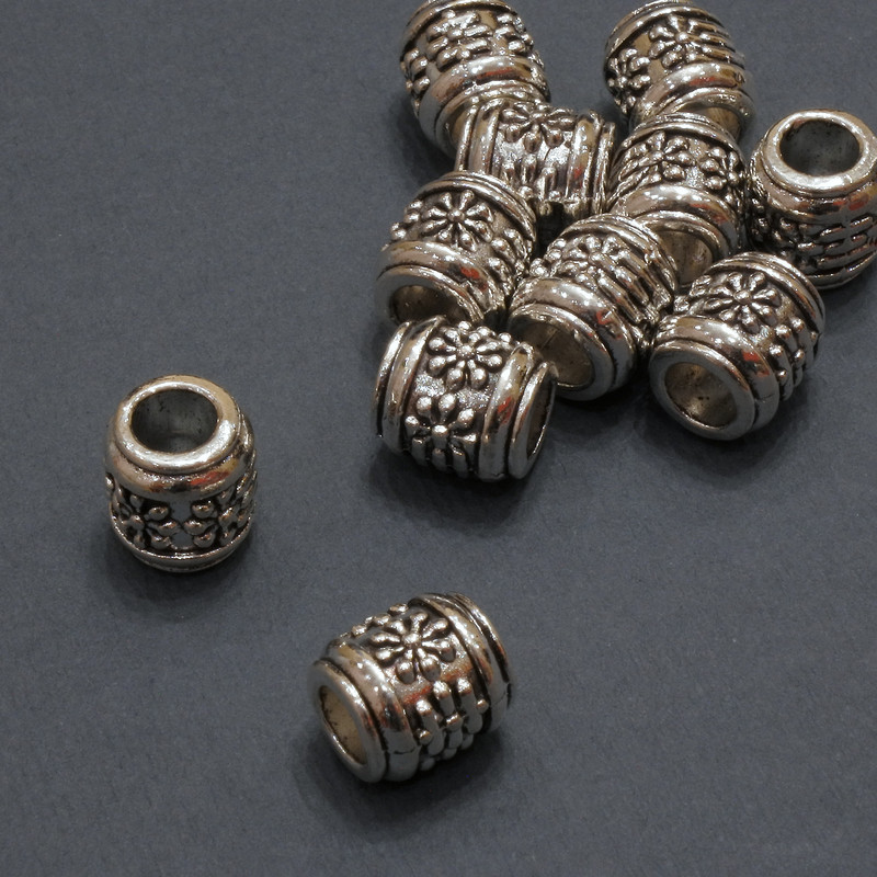 Pandora-style Bead Finding, 8.5×9mm Diameter, 4.5mm Hole, 20g Pack of 11 pcs (+/-)
