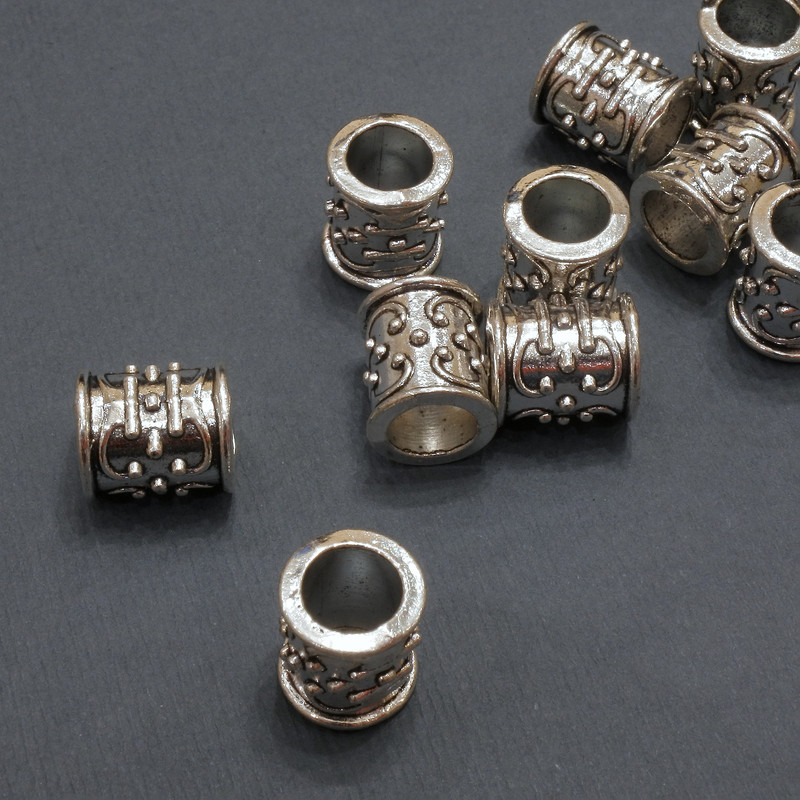 Pandora Bead Finding, diameter 9x12mm, hole d-6.6mm, pack 20g 10pcs (+/-)