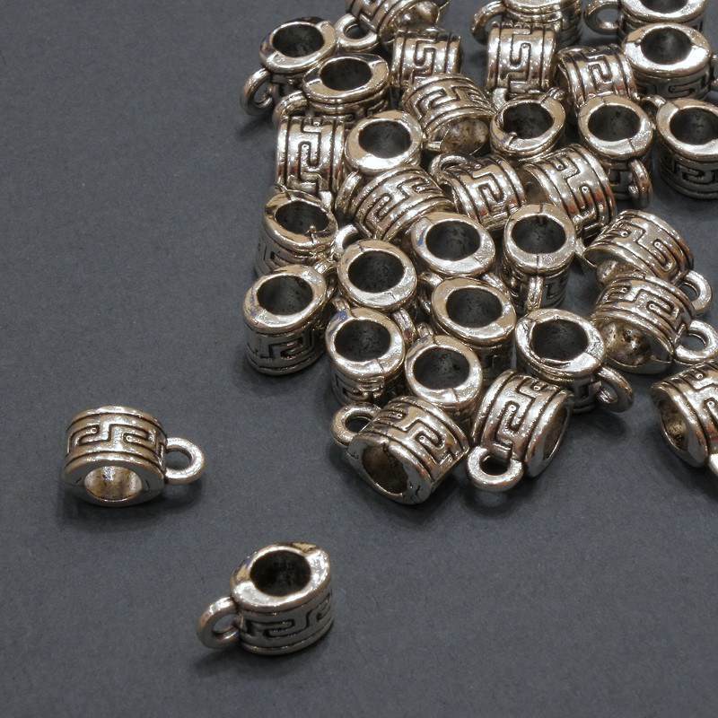 Bail Holder Finding, 5x5mm, Hole Dia 3.8mm, Pack 20g 29pcs (+/-)