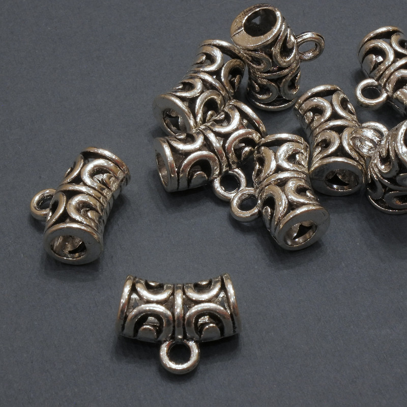 Bail Holder Finding, 7.5x15mm, Hole Dia 4.5mm, Pack 20g 9pcs (+/-)