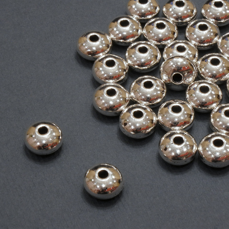 Bead insert findings, inner diameter 1.7mm +/-, diameter 7x4.5mm +/-, pack 20g 25pcs (+/-)