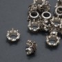 Findings "Crown" End Cap, silver metal colour, diameter 11x6 (+ -) mm, pack 20g 17pcs (+ -)