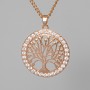 Xuping "Tree" Chain with White Rhinestone Pendant, Diameter 24.5mm+/-, Length 40-45cm+/-, Thickness 2mm+