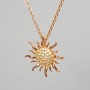 Xuping "Sun" Chain with White Rhinestone Pendant, Diameter 20.5mm+/-, Length 45-50cm+/-, Thickness 1mm+