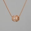Xuping Chain with Pendant, White Rhinestones and Crystals, Diameter 8.5x9mm+/-, Length 39-45cm+/-, Thickness 1mm+