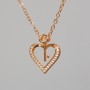 Xuping "Heart" Chain with White Rhinestone Pendant, Diameter 15x17.5mm+/-, Length 41-46cm+/-, Thickness 1mm+