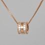 Xuping Chain with Pendant and White Rhinestones, Diameter 7x9mm+/-, Length 39-44cm+/-, Thickness 1mm+