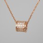 Xuping Chain with Pendant and White Rhinestones, Diameter 7x8mm+/-, Length 41-44cm+/-, Thickness 1mm+