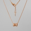 Xuping Chain with Pendant and White Rhinestones, Diameter 9x7mm+/-, Length 40-45cm+/-, Thickness 1mm+