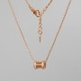 Xuping Chain with Pendant and White Rhinestones, Diameter 9x7mm+/-, Length 40-45cm+/-, Thickness 1mm+