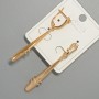 Xuping Earrings with White Rhinestones, Diameter 8x40mm+/-, Length 55mm 18K Gold Plated