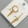 Xuping Earrings with White Rhinestones, Diameter 5x19mm+/-, Length 27mm 18K Gold Plated