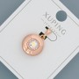 Xuping Pendant with Pink-Yellow Crystal and White Rhinestones, Diameter 14mm+/-, Length 20mm+/- 18K Gold Plated