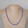 Lapis Lazuli Necklace, natural stone, faceted cube, diameter 4mm+/-, length 48cm+