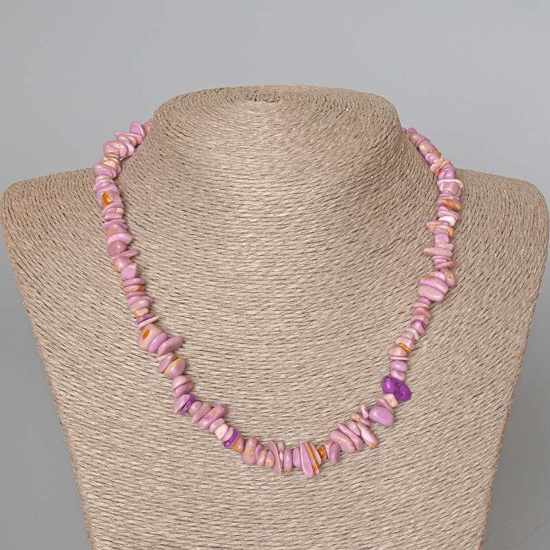 Phosphosiderite Necklace (synthetic), chips 9x3mm+/-, length 47cm+