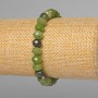 Jadeite Bracelet, natural stone, faceted rondelle, diameter 8x6.5mm+/-, length 18cm+/- (stretch)