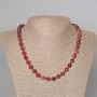 Rubellite Tourmaline Necklace, natural stone, faceted bead, diameter 8mm+/-, length 48cm+