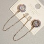 Xuping Earrings with White Crystal, diameter 9mm+/-, length 60mm+/- rhodium