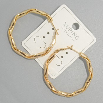 Xuping Hoop Earrings, thickness 3.5mm, diameter 39x41mm+/- 18K gold plated