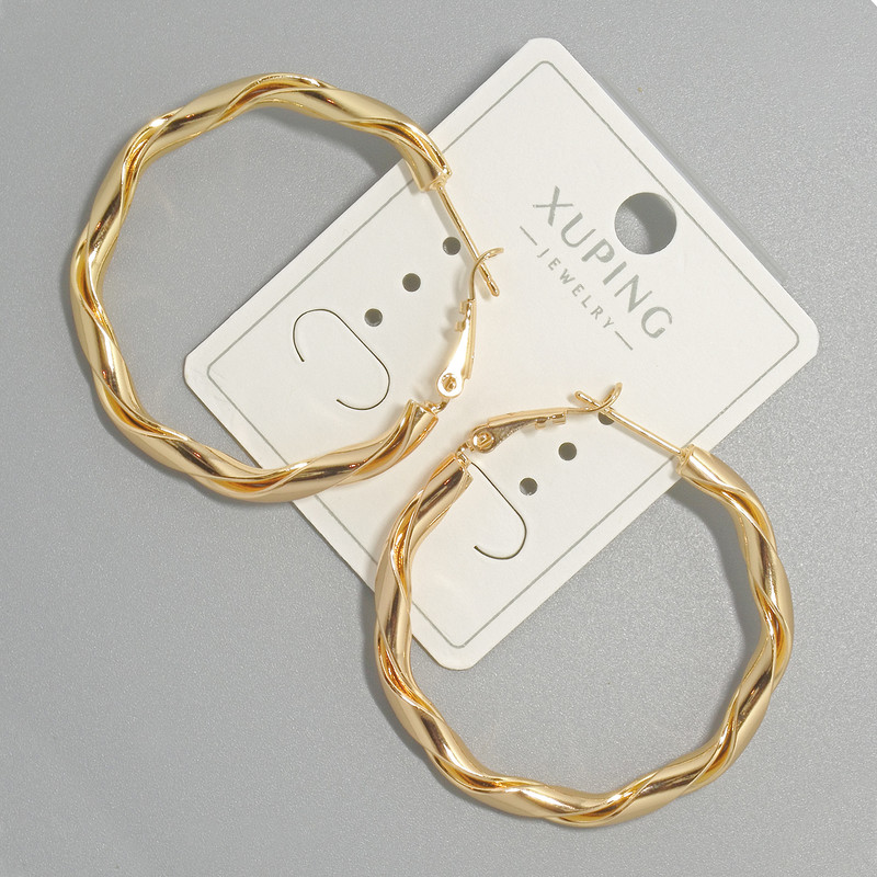 Xuping Hoop Earrings, thickness 3.5mm, diameter 39x41mm+/- 18K gold plated