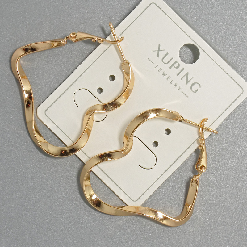 Xuping Hoop Earrings, thickness 3mm, diameter 34x51mm+/- 18K gold plated