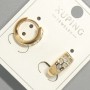 Xuping Earrings with White Rhinestones, diameter 5.5x12mm+/- 18K gold plating and rhodium