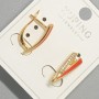 Xuping Earrings with White Rhinestones and Red Enamel, 6x18mm +/- 18K Gold Plating