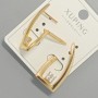 Xuping Earrings with White Rhinestones, 15x29mm +/- 18K Gold Plating