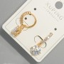 Xuping Earrings with White Rhinestones and Crystal, diameter 7mm+/- 18K gold plated
