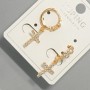 Xuping "Cross" Earrings with White Rhinestones, Diameter 9x14mm+/-, Length 26mm+/- 18K Gold Plated