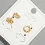 Xuping Stud Earrings with White Rhinestones, Diameter 8mm+/- 18K Gold Plated
