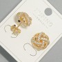 Xuping Stud Earrings with White Rhinestones, Diameter 12.5mm+/- 18K Gold Plated
