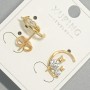 Xuping "Kittens" Stud Earrings with White Crystals, Diameter 10x14mm+/- 18K Gold Plated