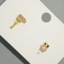 Xuping "Owl" Stud Earrings with White and Black Rhinestones, Diameter 6.5x9mm+/- 18K Gold Plated
