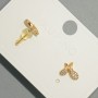 Xuping "Butterfly" Stud Earrings with White Rhinestones, Diameter 11.5x9.5mm+/- 18K Gold Plated