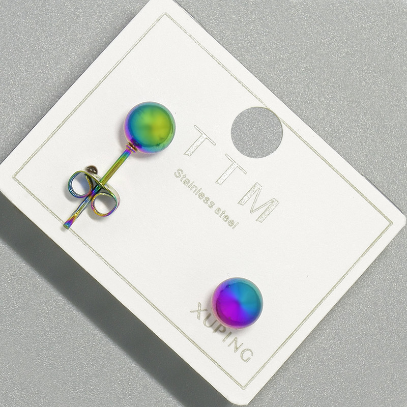 Xuping Stud Earrings in 'Petrol' Shade, 6mm+ Diameter