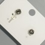 Xuping Stud Earrings with Black Crystal, Diameter 6.5mm+/-, Rhodium