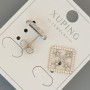Xuping "Stars" Stud Earrings with White Rhinestones, Diameter 12mm, Rhodium