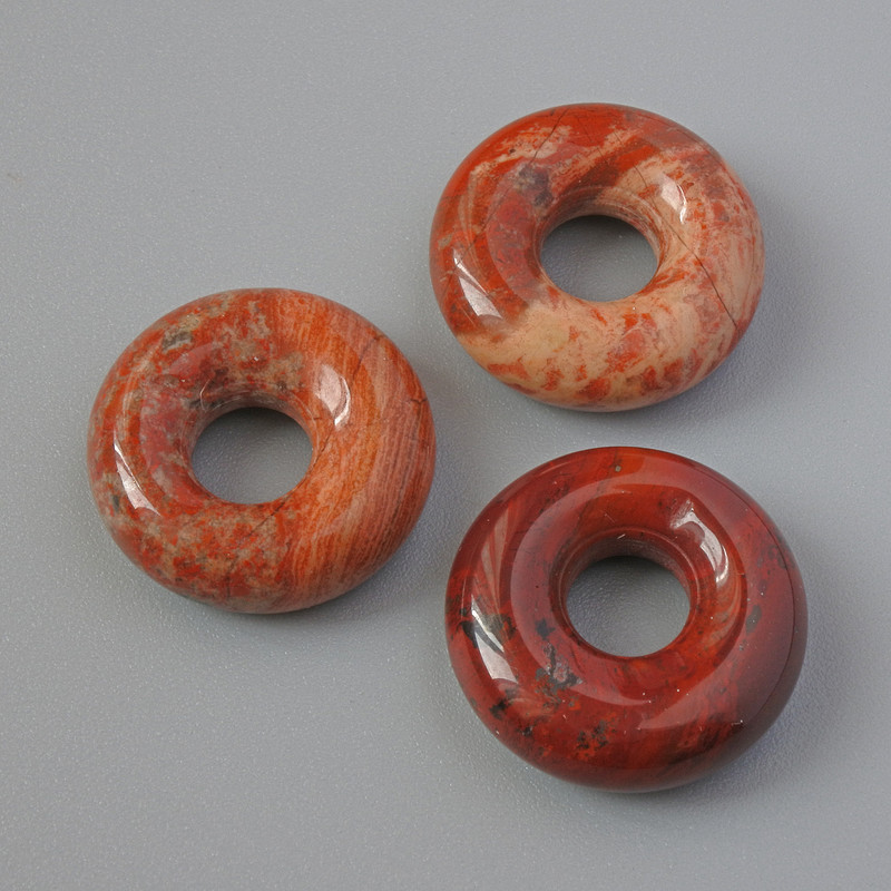 Pandora Bead Red Jasper Natural Stone, diameter 15x5mm, hole diameter 5mm+