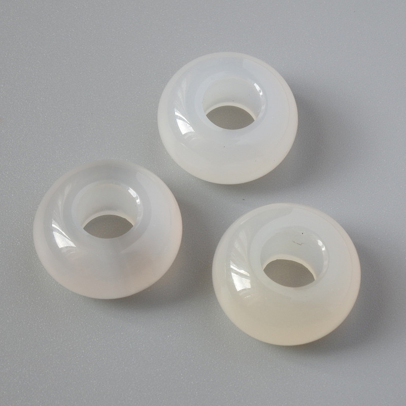 Pandora Bead Smoky Agate Natural Stone, diameter 14x7mm, hole diameter 5.6mm+