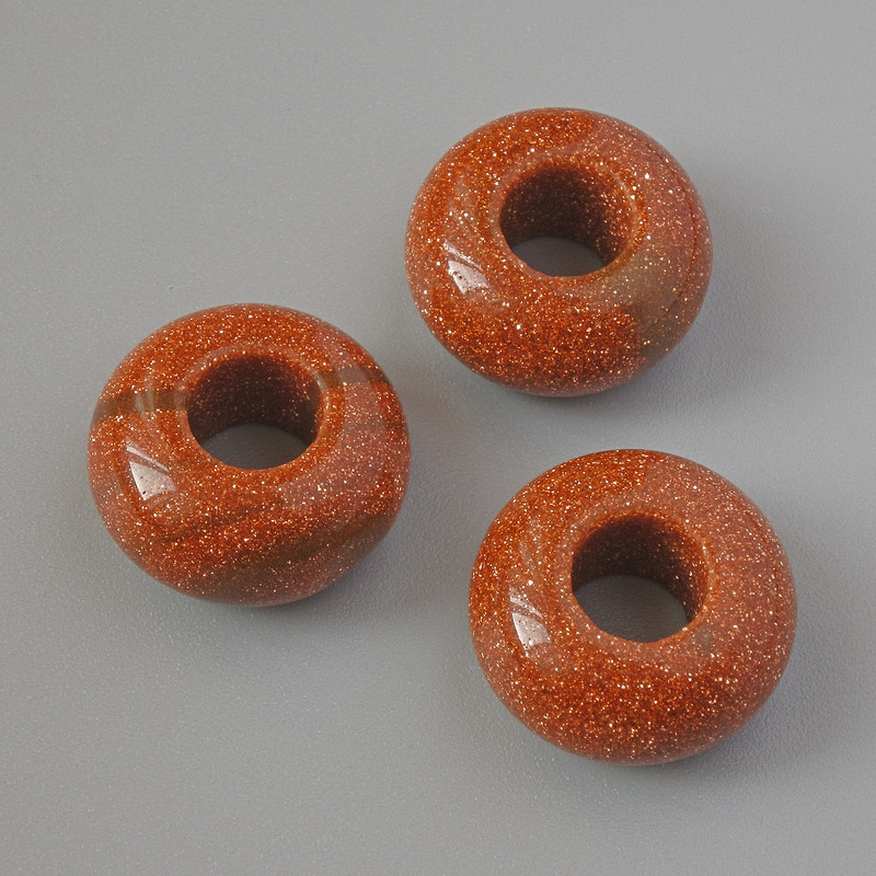 Pandora Bead Aventurine Golden Sand (synthetic), diameter 14x7mm, hole diameter 5.5mm+