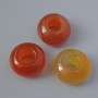 Pandora-Style Bead Carnelian Natural Stone, diameter 14x8mm, hole diameter 5.7mm+