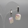 Baroque Pearl Earrings with a Petrol Tint, diameter 13x15mm+/-, length 33mm+/-, English lock