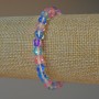 Assorted Opal Glass Bracelet, smooth bead, diameter 6.5mm+-, length 18cm+- (stretch)