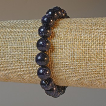 Aventurine Blue Sand Night of Cairo Bracelet (synthetic) smooth bead, diameter 10mm+-, length 18cm+- (stretch)