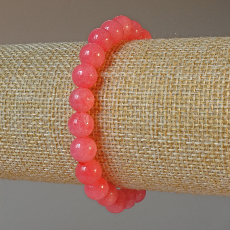Tourmaline Bracelet, natural stone smooth round beads, diameter 8mm+-, length 18cm+- (stretch)